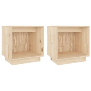 Lot de 2 chevets pin design moderne suspendu, 40x30x40cm