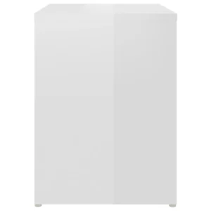 Lot de 2 tables de chevet bois blanc design moderne étagère compact, 40x30x40cm