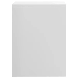 Table de chevet bois blanc design moderne étagère compact, 40x30x40cm