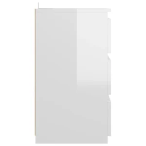 Table de chevet blanc moderne mural, 40x35x62.5cm