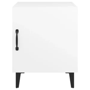 Table de chevet bois blanche design moderne 2 tiroirs, 40x40x50cm