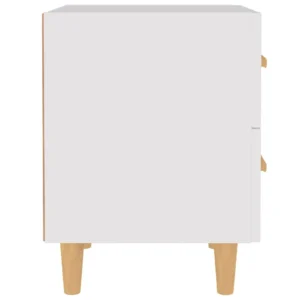 Table de chevet bois blanche design scandinave étagère, 40x35x47.5cm