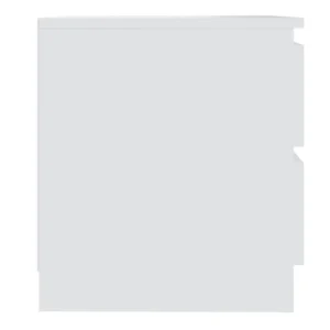 Table de chevet blanche design 3 tiroirs, 50x39x43.5cm