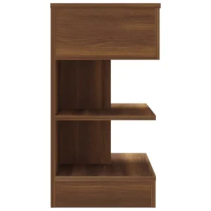 Table de nuit chêne marron design moderne compact, 40x35x65cm