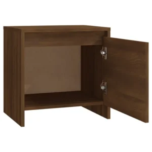 Table de chevet chêne marron design étagère ouverte, 45x34x44.5cm