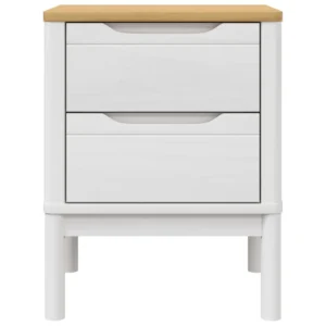 Table de chevet pin blanche design moderne suspendu, 45x39x57cm
