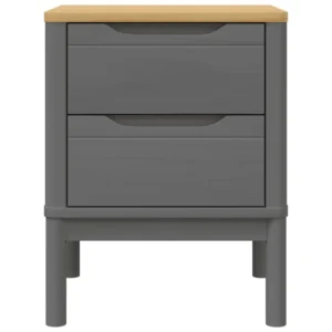 Table de chevet pin design moderne 2 tiroirs, 45x39x57cm