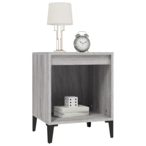 Table de chevet bois gris moderne suspendu, 40x35x50cm