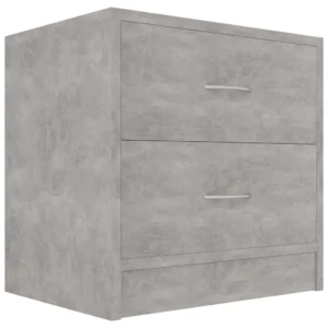 Table de chevet bois gris design LED, 40x30x40cm