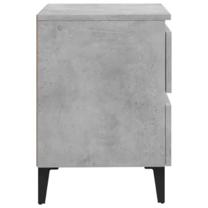 Chevet bois gris design moderne étagère, 40x35x50cm
