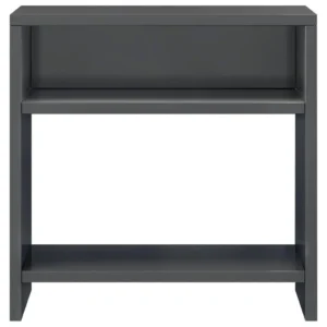 Table de chevet bois gris design moderne étagère, 40x30x40cm