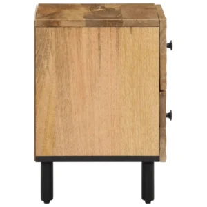 Table de chevet manguier contemporain 3 tiroirs, 40x33x46cm