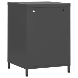 Table de nuit acier anthracite design original étagère étagère ouverte, 35x35x51cm