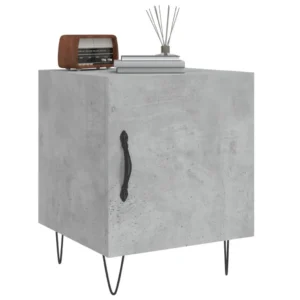 Chevet bois gris design moderne LED, 40x40x50cm
