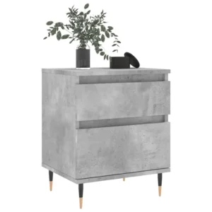 Table de nuit bois blanc design moderne connecté, 40x40x50cm