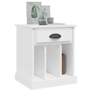 Chevet bois blanche design moderne 1 tiroir, 43x36x50cm
