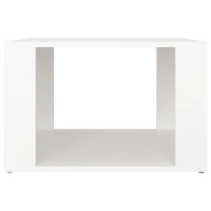 Table de nuit bois blanche moderne étagère, 57x55x36cm