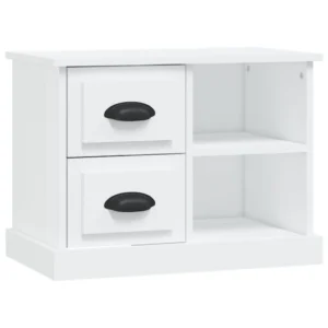 Table de chevet bois blanche minimaliste compact, 60x35.5x45cm