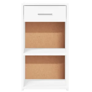 Chevet bois blanche design moderne 1 tiroir, 35x34x65cm