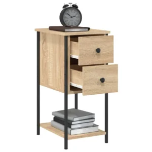 Table de chevet bois design compact, 32x42x70cm