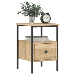 Table de nuit bois design compact, 34x36x50cm