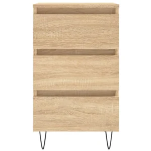 Table de nuit bois design 3 tiroirs, 40x35x69cm