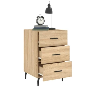 Table de chevet bois moderne transparent, 40x40x66cm