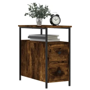 Table de chevet bois design moderne compact, 30x60x60cm