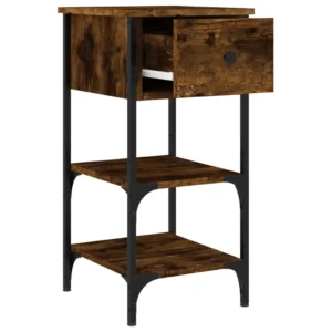 Table de nuit bois design moderne compact, 34x36x70cm