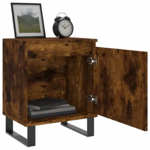 Table de nuit bois design moderne 2 tiroirs, 40x30x50cm