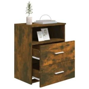 Table de chevet chêne moderne 2 tiroirs, 50x32x60cm
