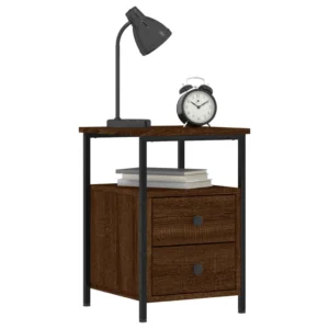 Chevet bois marron moderne flottant, 34x35.5x50cm