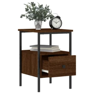 Table de chevet bois marron design compact, 34x36x50cm