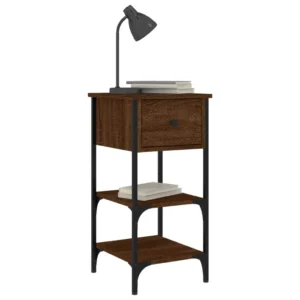 Table de nuit bois marron contemporain compact, 34x36x70cm