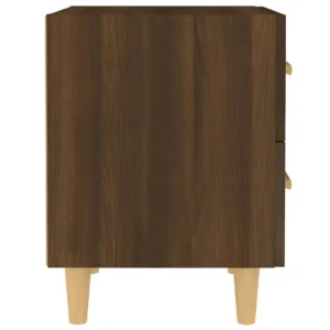Table de nuit chêne marron scandinave contemporain 2 tiroirs, 40x35x47.5cm