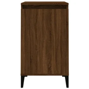 Table de chevet chêne marron design moderne mural, 40x35x70cm