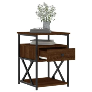 Chevet bois marron design compact, 40x42x55cm