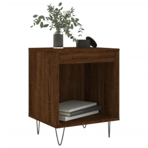 Table de nuit bois marron design moderne suspendu, 40x35x50cm