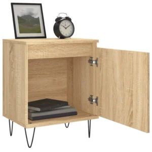 Table de nuit bois contemporain compact, 40x30x50cm