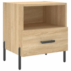 Table de chevet bois design moderne transparent, 40x35x47.5cm