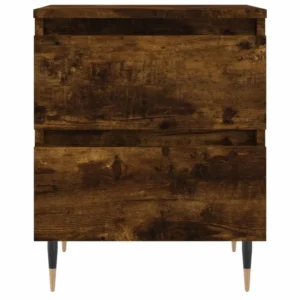 Table de chevet bois miroir 2 tiroirs, 40x35x50cm