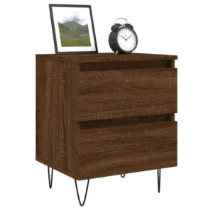 Table de nuit bois marron industriel suspendu, 40x35x50cm