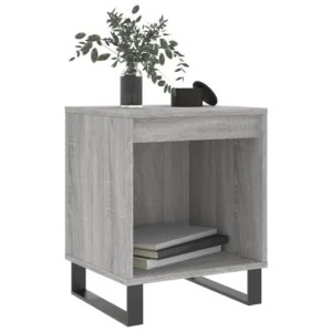 Chevet bois gris design moderne 1 tiroir, 40x35x50cm