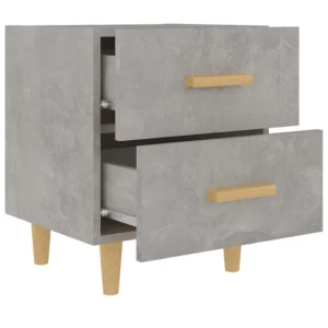 Table de nuit bois gris scandinave moderne mural, 40x35x47.5cm