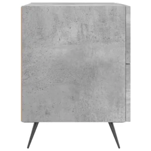 Table de nuit bois gris design original 2 tiroirs, 40x35x47.5cm