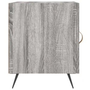 Table de nuit bois gris original moderne 2 tiroirs, 40x40x50cm