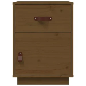 Chevet pin marron design rustique compact, 40x34x55cm