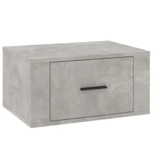 Table de nuit bois gris design moderne flottant, 50x36x25cm