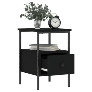 Chevet bois noir design compact, 34x36x50cm