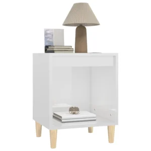 Chevet bois blanc design moderne compact, 40x35x50cm